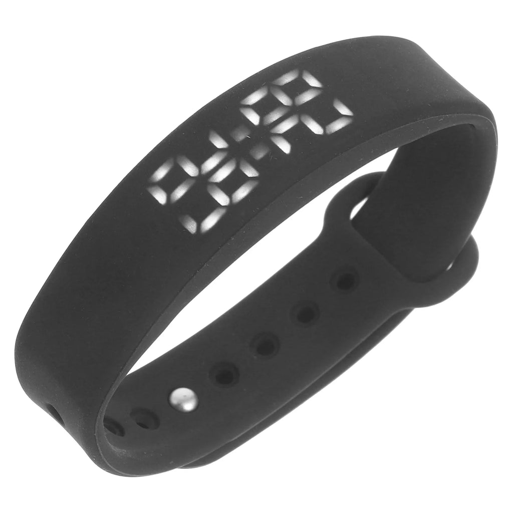 Smart Wristband Black Led Display Sleep Monitor Pedometer Thermometer Vibration Alarm 50Mah Usb 2.0 Silica Gel Band 255Mm