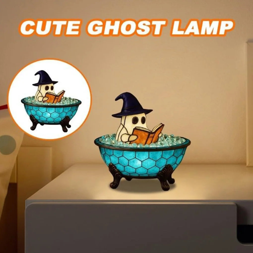 Ghosts Lamp Halloween Ghost Bubble Bath LED Lamp  Color-Changing Mood Light 3D Physical Party Ghosts Bubble Bath Lamp Decor