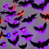Halloween Bat Decor Night Light 3D Purple Lights Wall Sticker for Self-adhesive Decor Garden Backyard Halloween Party Decoration